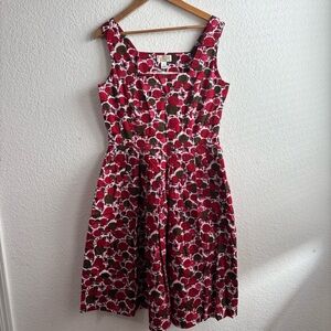 Vintage Talbots Red and Brown Cotton Sundress 12